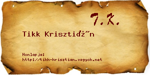 Tikk Krisztián névjegykártya